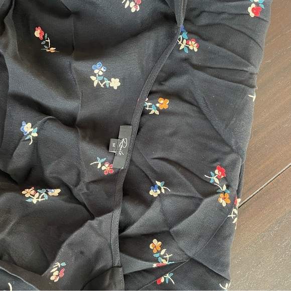 Rails Amiee Kyoto Floral Wrap Dress Black Medium 3/4 Flutter sleeve - Picture 5 of 8
